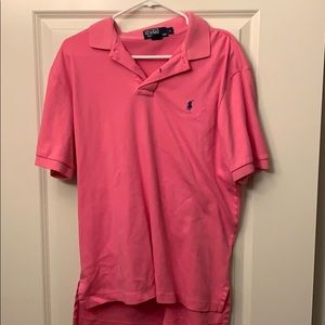 Pink polo shirt Large